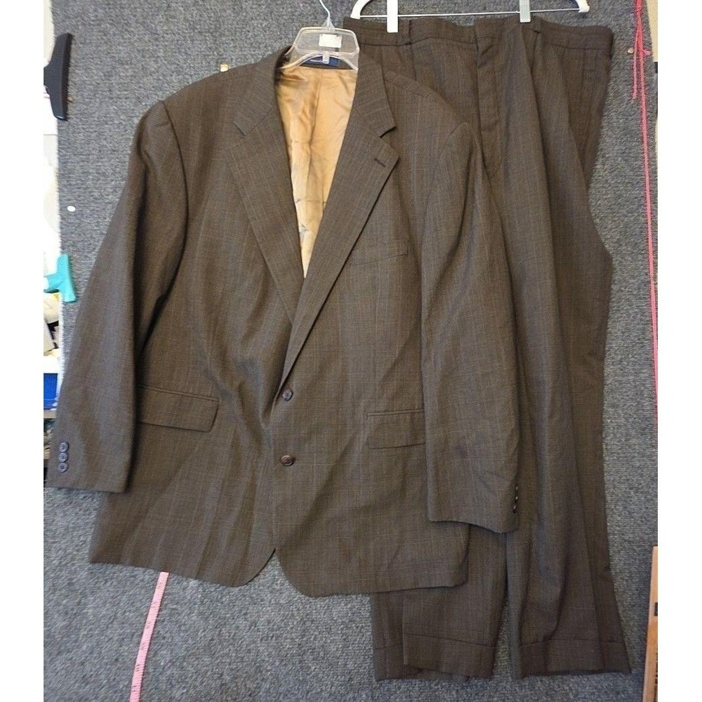 Chaps Ralph Lauren Suit Mens 52 Brown Wool Check 2 Piece Jacket Pants Canada